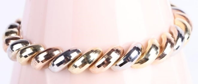 SAN MARCO 14K TRI-GOLD LADIES BRACELET