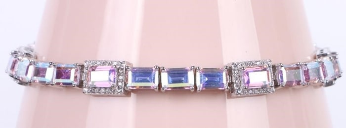 PURPLE MYSTIC CZ STERLING SILVER LADIES BRACELET