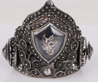 VINTAGE LARGE STERLING SILVER SIAM CUFF BRACELET