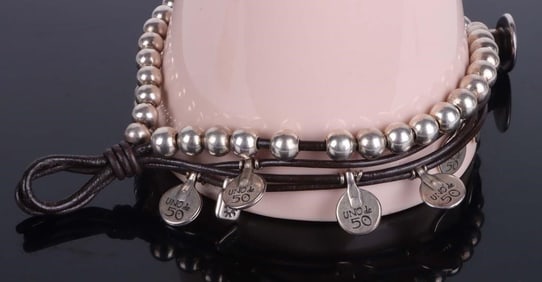 UNO DE 50 STERLING SILVER BEADED BRACELET