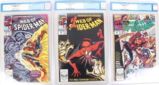 WEB OF SPIDER MAN #51, 62, & 64 CGC GRADED