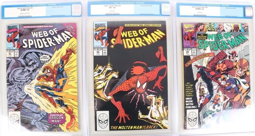 WEB OF SPIDER MAN #51, 62, & 64 CGC GRADED (1 of 4)