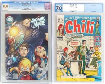 CHILI #3 & ATOMIK MIKE #1 GRADED COMIC BOOKS