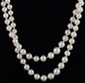 DOUBLE STRAND FAUX PEARL LADIES NECKLACE