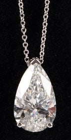 4.35CT VS1 PEAR LAB DIAMOND 14K GOLD NECKLACE