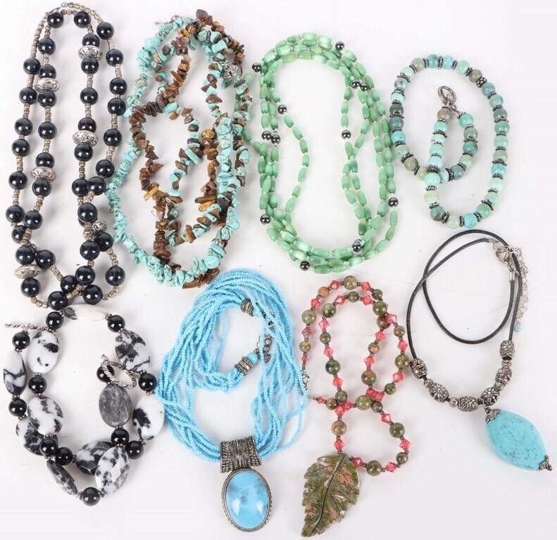 SOUTHWEST STERLING SILVER NECKLACES W/ TURQUOISE (1 of 3)