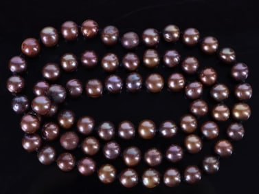 MULTI-HUE CHOCOLATE PEARL 8.0-8.5MM NECKLACE