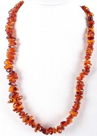 AMBER LADIES NECKLACE 30' LONG