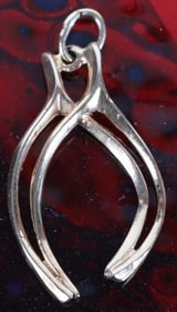 14K YELLOW GOLD WISHBONE LADIES PENDANT