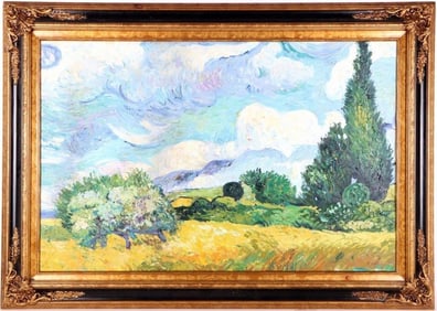 VAN GOGH 'WHEAT FIELD WITH CYPRESSES' REPRODUCTION