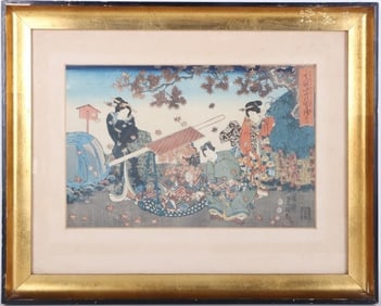 JAPANESE WOODBLOCK TOYOKUNI LIFE OF A LORD