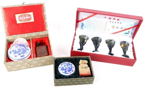 CHINESE CHOP STAMPS AND LIQUEUR GLASSES (3)