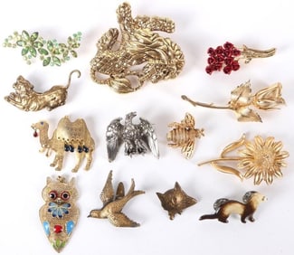 ANIMAL & FLOWER LADIES BROOCHES (13)