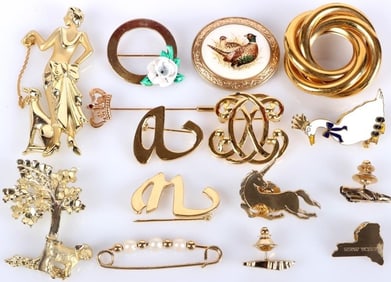 UNIQUE-SHAPED LADIES BROOCHES & EARRINGS (14)