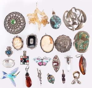 VINTAGE AND ANTIQUE STERLING SILVER LADIES JEWELRY