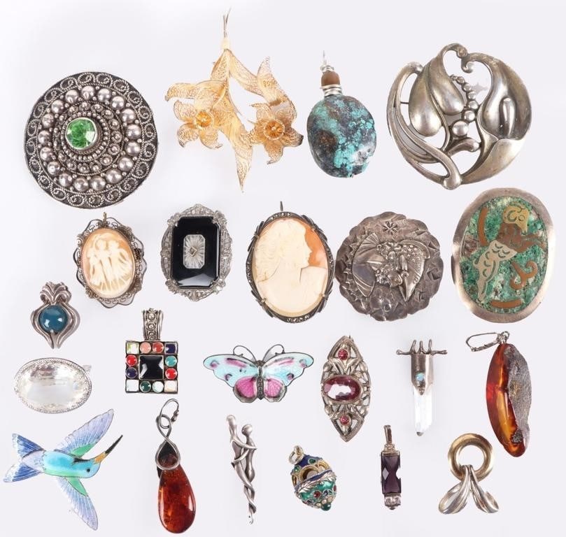 VINTAGE AND ANTIQUE STERLING SILVER LADIES JEWELRY (1 of 4)