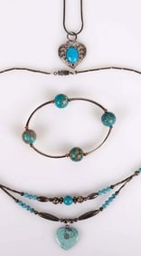 SOUTHWEST STERLING SILVER BLUE STONE JEWELRY