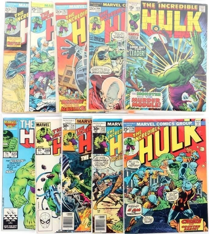 LOT SILVER AND BRONZE AGE HULK COMICS (10) (1 of 3)