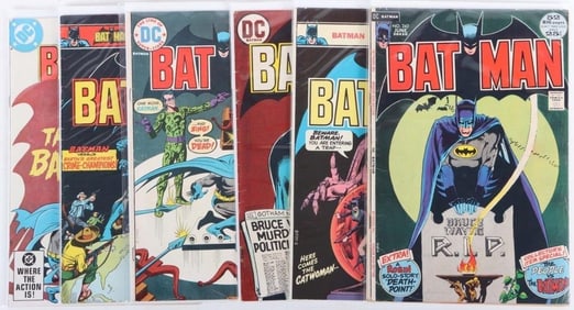 LOT OF SILVER/BRONZE AGE BATMAN COMICS (6)