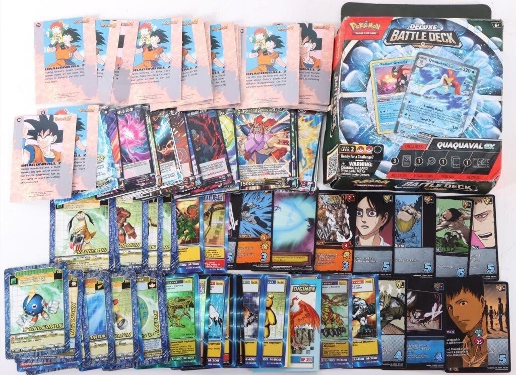 DIGIMON, DRAGON BALL Z, AOT, & POKEMON CARDS (1 of 5)