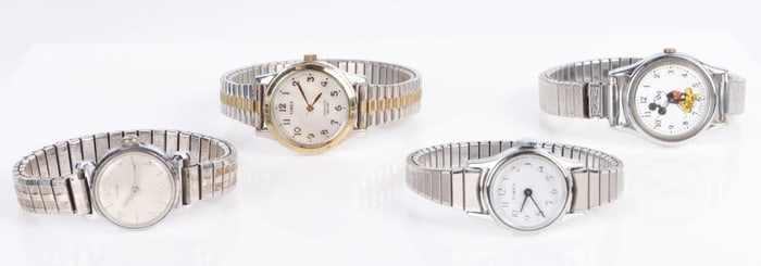 VARIOUS SILVER TONE EXPANSION WATCHES LOT OF 4