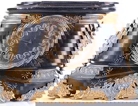 ANTIQUE ANSONIA-CAST IRON POMPEII MANTLE CLOCK: Antique Ansonia-Cast Iron Pompeii Mantle Clock. Functionality not tested. Estimated date of creation around 1890's.Metal mantel clock Ansonia UnisexCondition: Wear commensurate with age, see images.