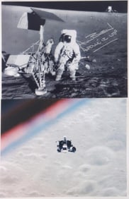 SIGNED ALAN BEAN MOONWALK PHOTOGRAPH APOLLO 12