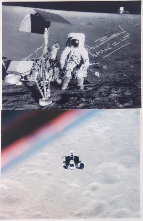 SIGNED ALAN BEAN MOONWALK PHOTOGRAPHS APOLLO 12 (1 of 4)