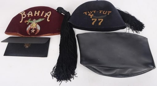 FREEMASON/SHRINER PARAPHERNALIA LOT OF SEVEN