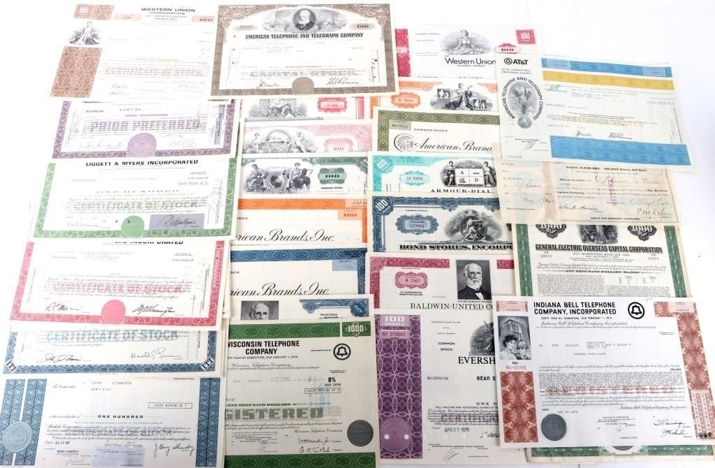 1900'S ISSUED STOCK COMPANY CERTIFICATES - 33 (1 of 5)