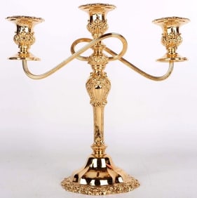 INTERNATIONAL SILVER COUNTESS 23K GOLD CANDELABRA