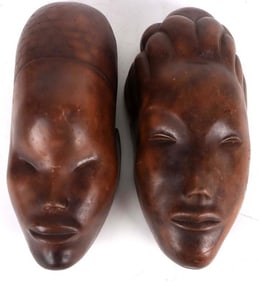 FAN CO GEMSTONE SOAPSTONE AFRICAN WOMAN BUSTS (2)