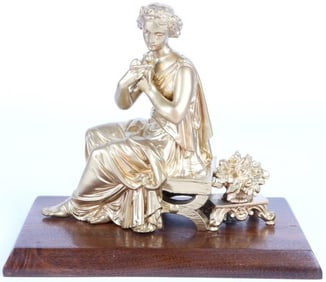 VICTORIAN NEOCLASSICAL GILDED WOMAN SCULPTURE