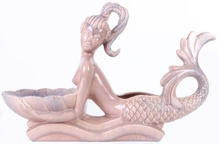 VINTAGE ROYAL HAEGER 505 MERMAID PORCELAIN PLANTER