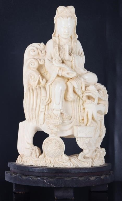 WHITE RESIN BUDDHIST STATUE OF GUANYIN (1 of 5)