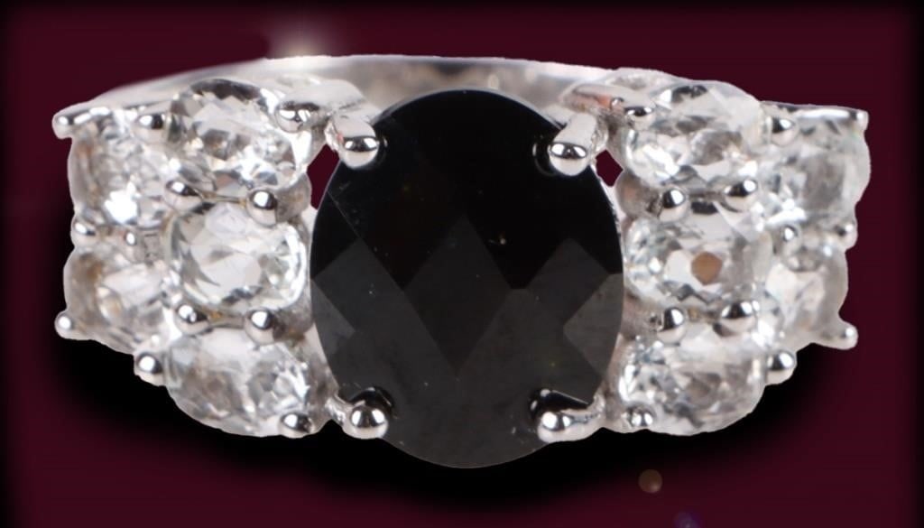 2.0CT GARNET & TOPAZ STERLING SILVER LADIES RING (1 of 3)