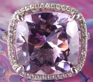 15.0X15.0MM PURPLE SPINEL STERLING SILVER RING