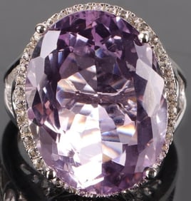 16X20MM PURPLE SPINEL STERLING SILVER LADIES RING