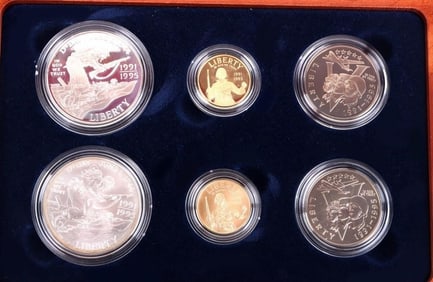 1991-95 WWII 50TH ANNIVERSARY 6-COIN PROOF SET