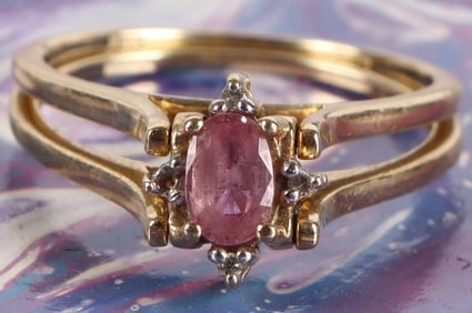 14K YELLOW GOLD AMETHYST SAPPHIRE REVERSIBLE RING