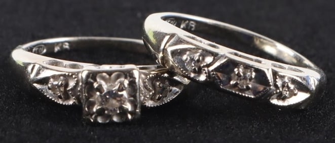 14K WHITE GOLD 0.25CTW DIAMOND BRIDAL SET