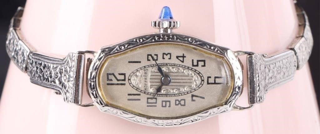 ANTIQUE 14K WHITE GOLD LADIES WATCH FUNCTIONAL (1 of 3)