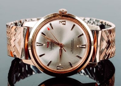 WALTHAM 17 JEWEL 18K PLATED GOLD WATCH