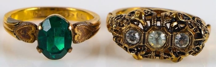 ANTIQUE 10K-14K GOLD FILLED CUBIC ZIRCONIUM RINGS