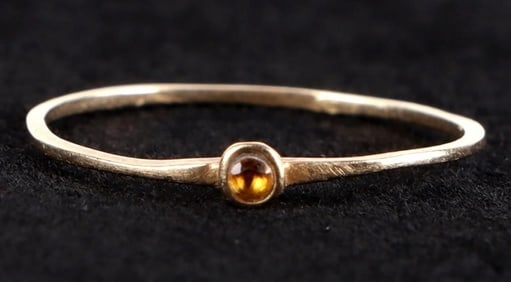 10K YELLOW GOLD CITRINE LADIES RING 7.75 U.S.