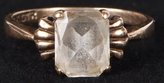 10K YELLOW GOLD ANTIQUE LADIES RING SPINEL GTR