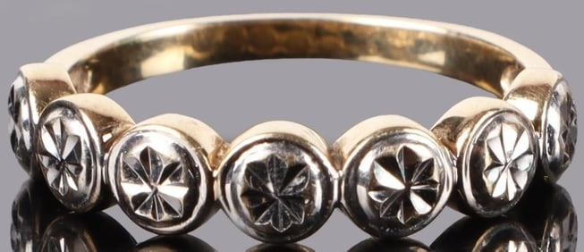 BRILLIANT 10K YELLOW & WHITE GOLD LADIES RING