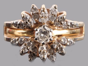 10K & 14K GOLD LADIES NESTED RING W/ 29 DIAMONDS