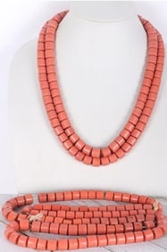 LARGE AFRICAN CORAL JUMBO BEADS - 13MM