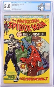 1ST PUNISHER COMIC AMAZING SPIDERMAN #129 CGC 5.0